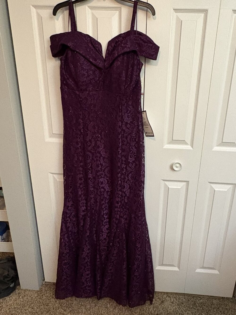 NWT R&M Richards Purple Lace Gown